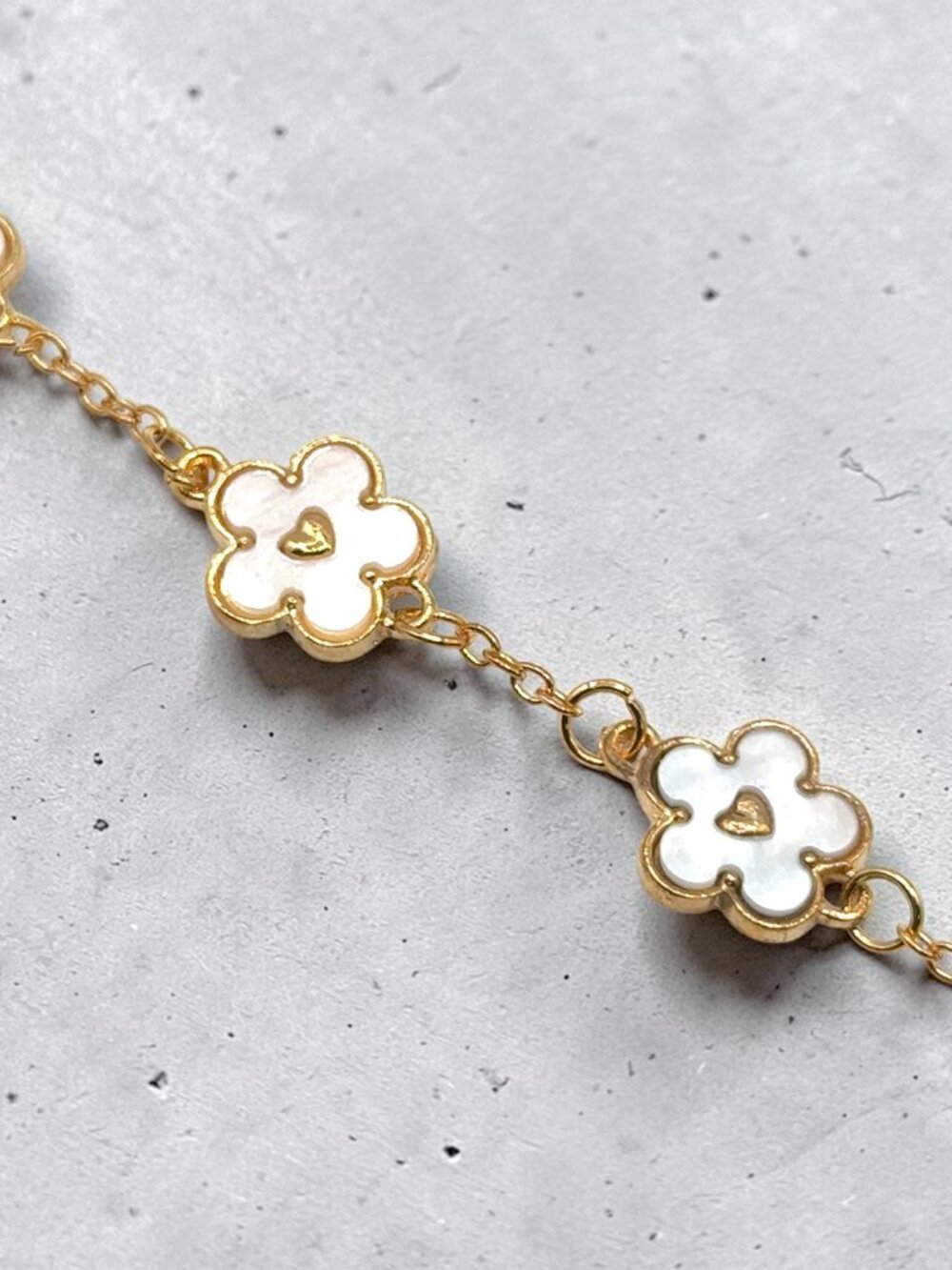Gold-Tone White Flower Bracelet - Picture 3 of 4
